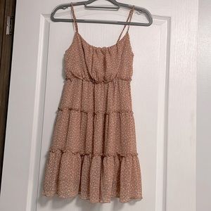 Super cute size small champagne color flower fringe dress
